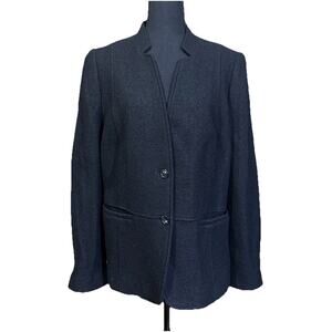 Talbots Wool Blend Blazer Jacket Black Classic Preppy Heritage Capsule 14